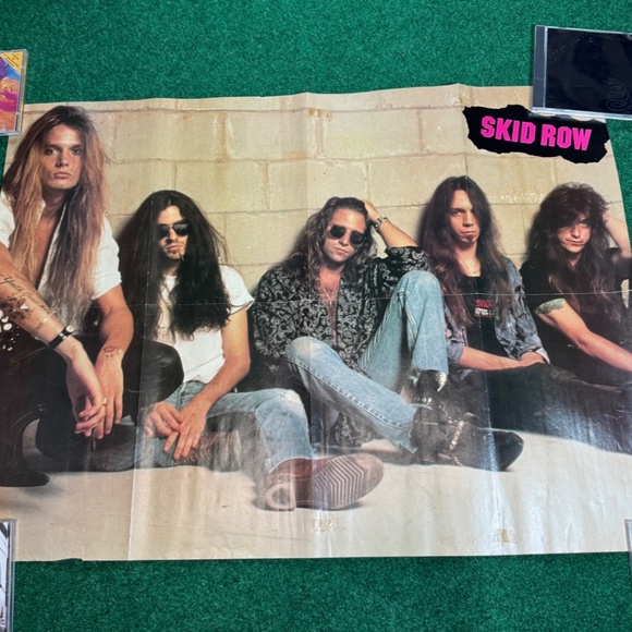 Wall Decor | Vintage 9s Double Sided Skid Row Guns N Roses 305x22 Band ...